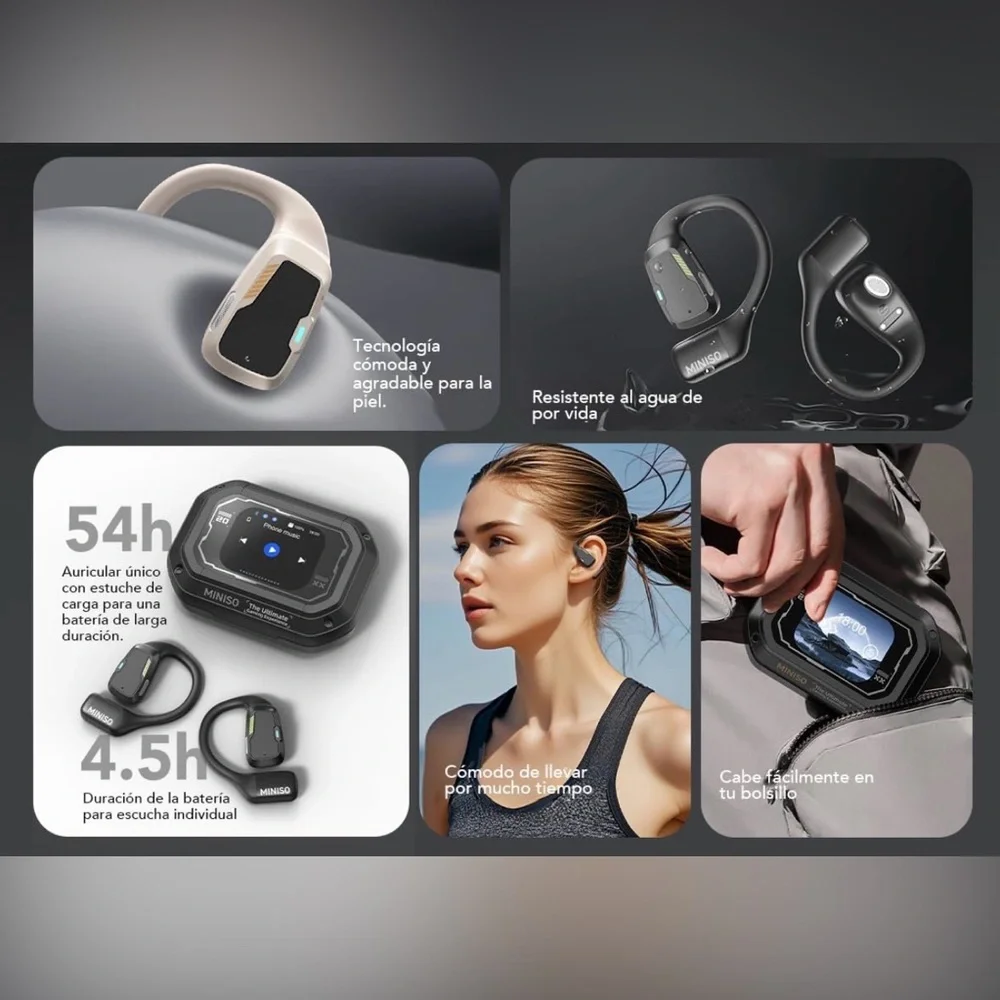 MINISO Open Ear Translation Real Time Bluetooth 5.4 Headphones LED Display